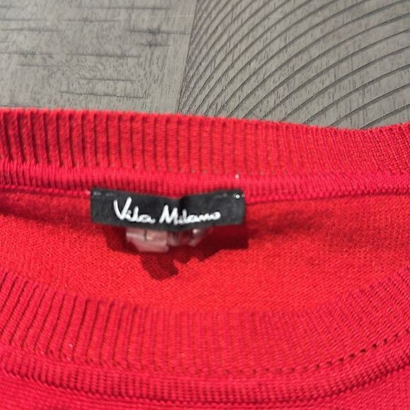 Vila Milano Ruffled Red Top Size Large - Picture 4 of 5